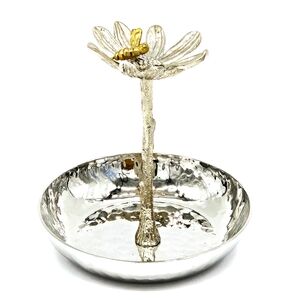 Michael Aram Gold Bumble Honey Bee Daisy Figurine Ring Holder Catch Dish Luxury